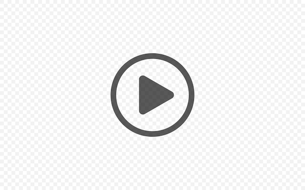 Play button icon on transparent background Video player sign Circle start arrow symbol in vector flat style