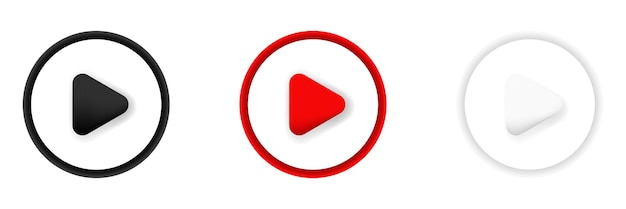 빨간색으로 미니멀리즘적 인 빨간 아이콘 로고 디자인을 재생 버튼