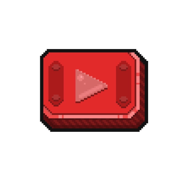 Play button in pixel art style