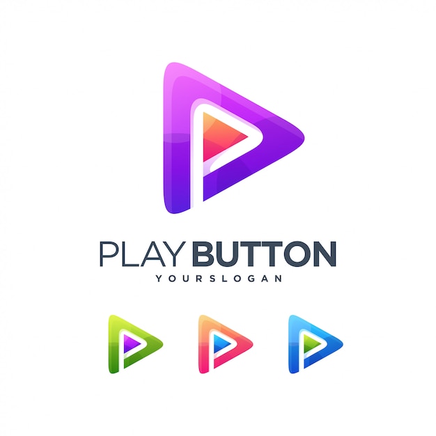 Vector play button target cursor pointer