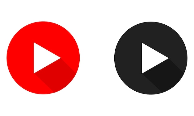 Vector play button vector flat icon video and audio symbol