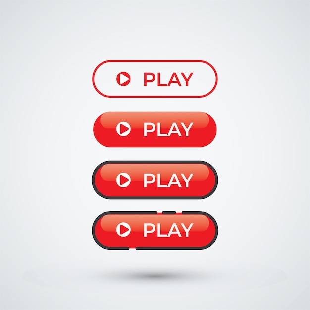 Play button on white background design template