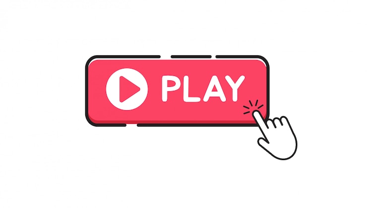 Vector play button on white background
