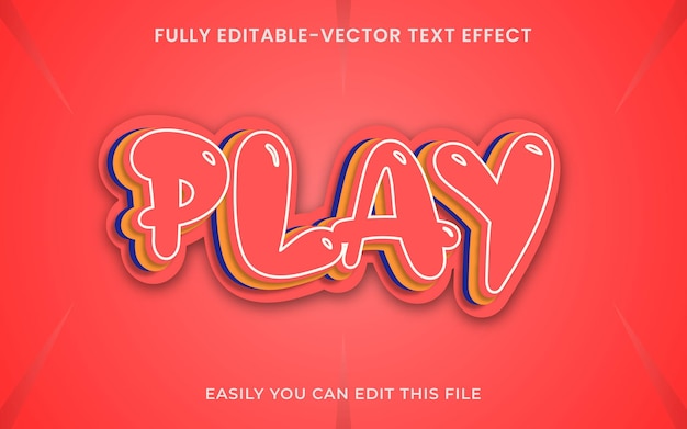 Play Cartoon Style 3d Vector Editable Text Effect