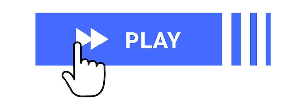 Play click button web design element vector illustration