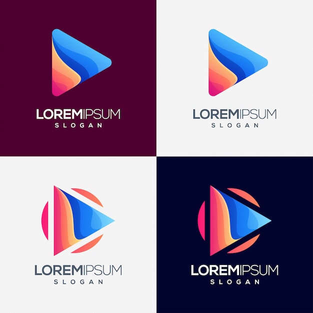 Play colorful inspiration gradient logo design