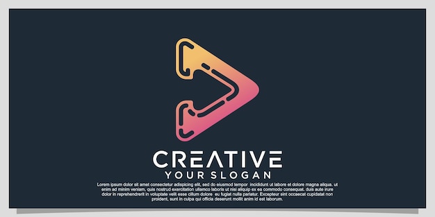 Play colorful logo gradient colorful logo design Premium Vector Part 1