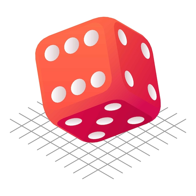 Play dice icon Isometric of play dice vector icon for web design isolated on white background