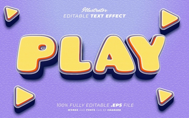 Play editable text effect