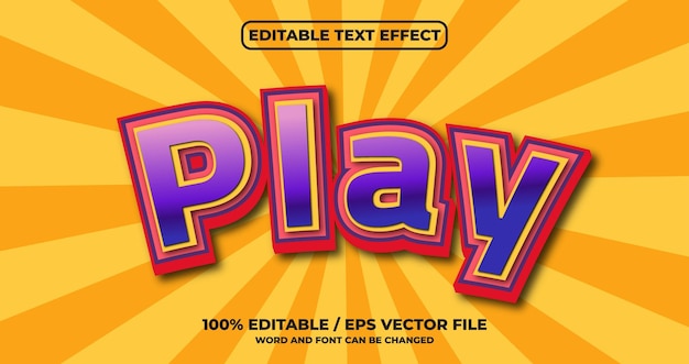 Vector play editable text effect