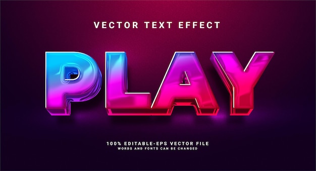 Play elegant 3D text effect. Editable text style effect with colorful theme.