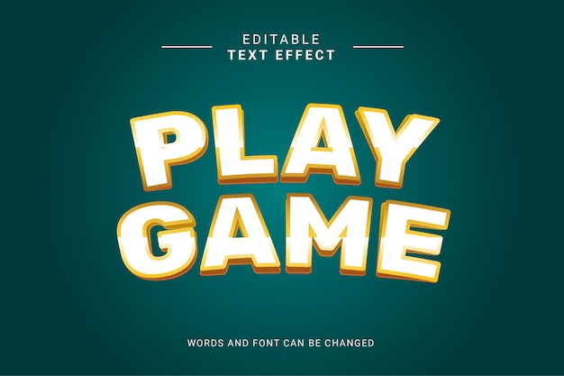 Play fun games text effect with white and yellow line