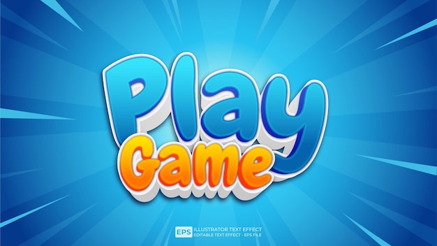 Play Game editable text effect font