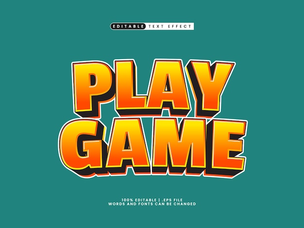 play game editable text effect