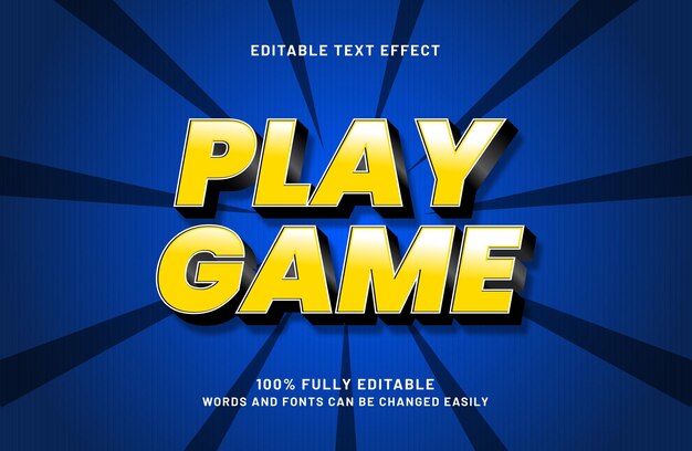 play game editable text effect