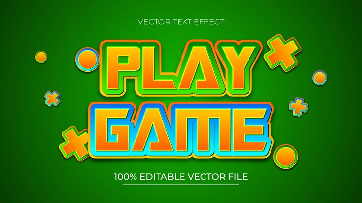 Vector 행복하고 어린이 테마로 편집 가능한 텍스트 효과를 재생하십시오.