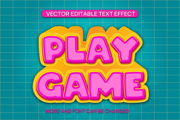 Vector play game text effect vector