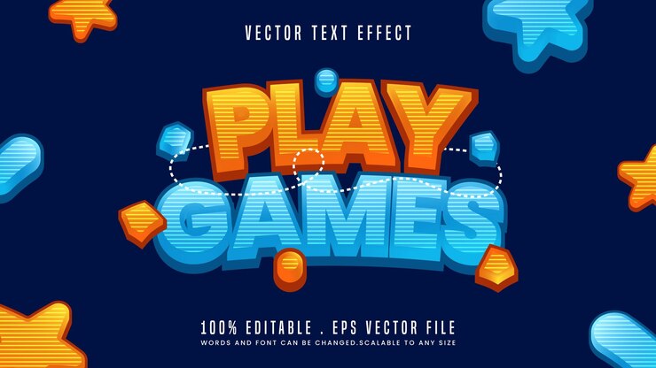 Vector play 게임 편집 가능한 텍스트 효과