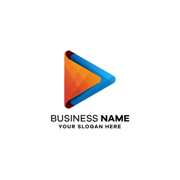 play gradient colorful logo template