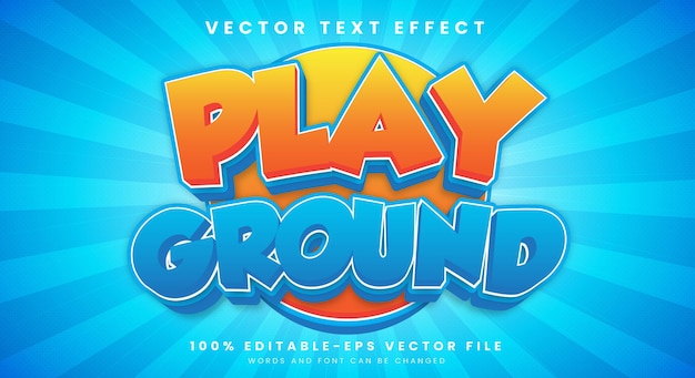 Play Ground 3d cartoon style editable text effect Template