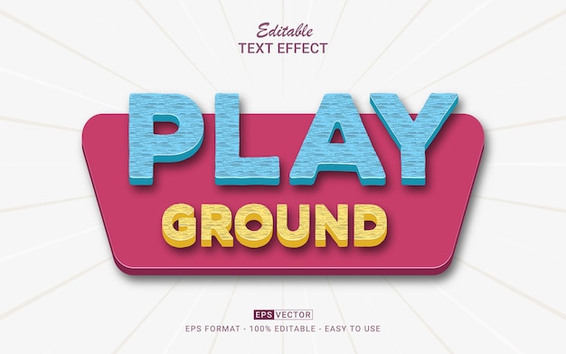 Vector play ground 3d editable vector text effect style with background