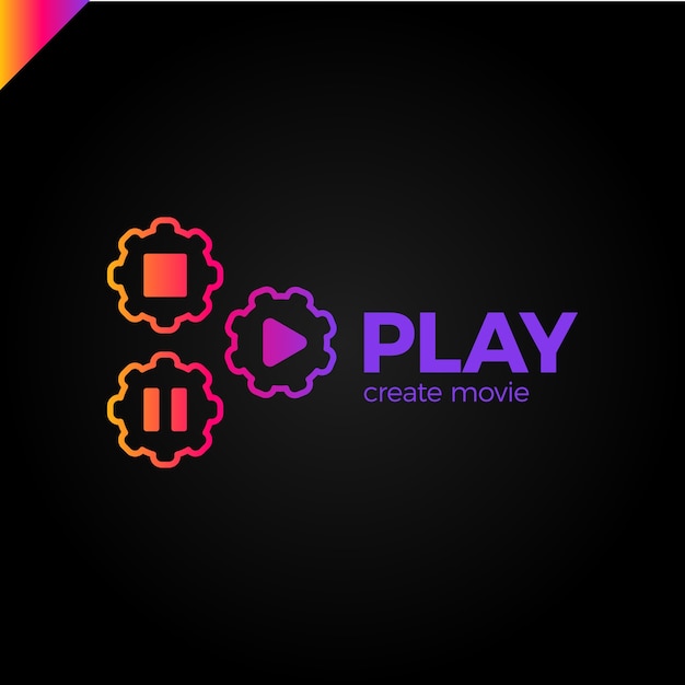 Play icon with video gear logo