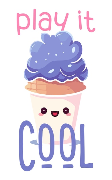 Play it cool ice cream themed clipart isolated on white background