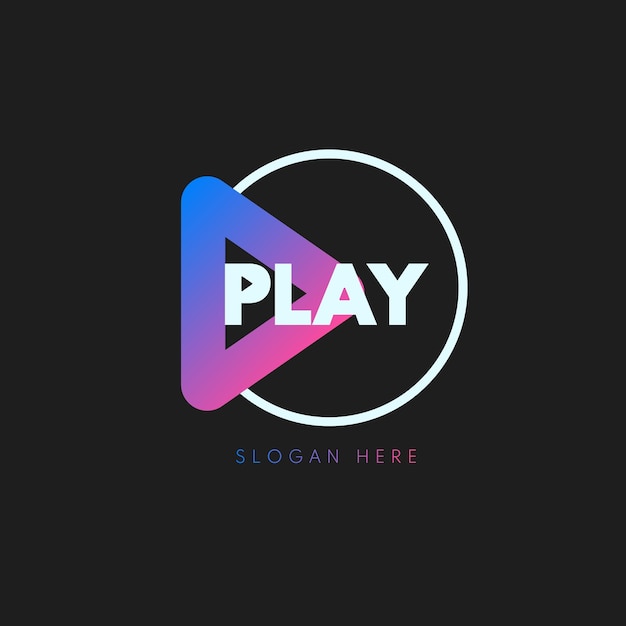 Play logo design vector elegant