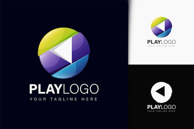 Play logo design with gradient