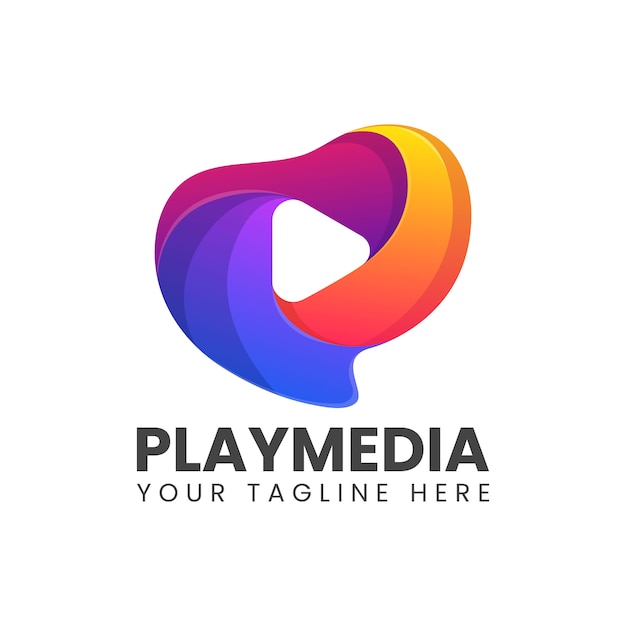 Play media colorful abstract logo