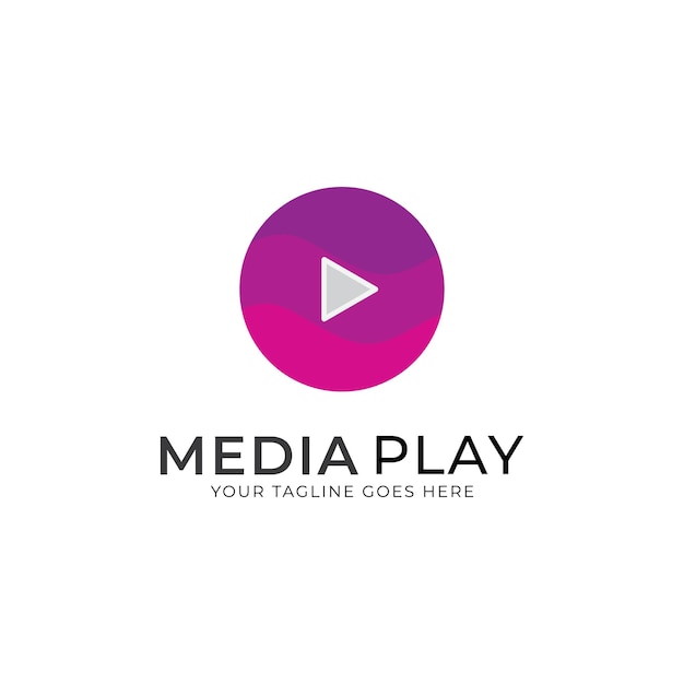 Креативный дизайн логотипа Play Media