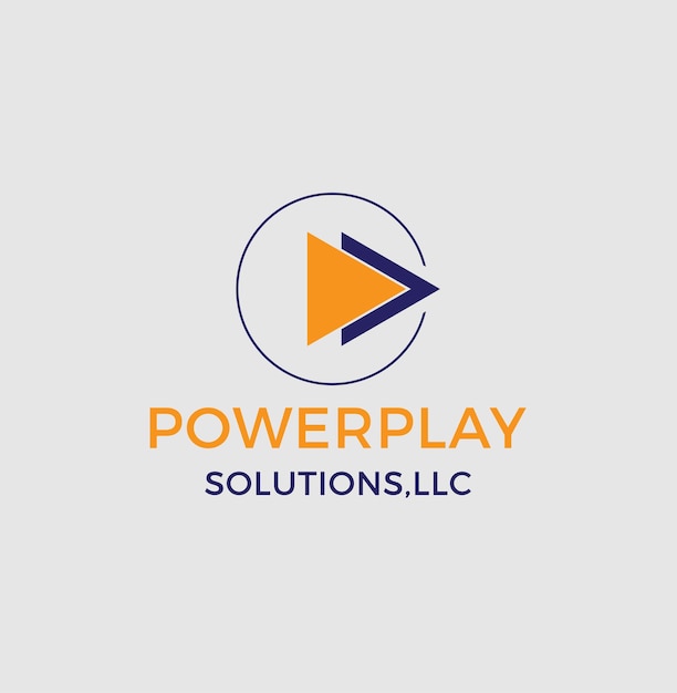play music botton polygonal triangle logo design concept