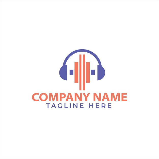 play music logo design illustration