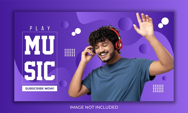 Play music web banner and video thumbnail design