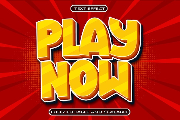 Play Now Editable Text Effect 3D Modern Style