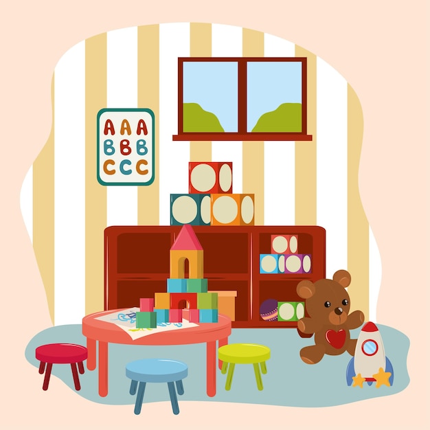 Play room with toys