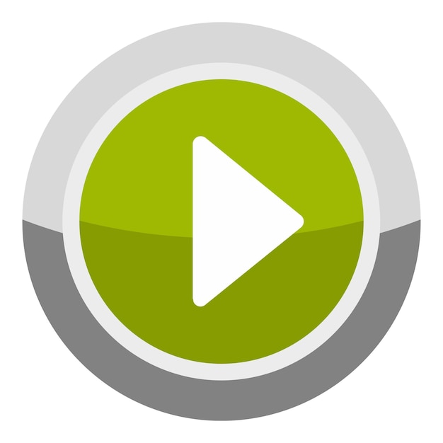 Icona del pulsante rotondo di riproduzione illustrazione a cartone animato dell'icona vettoriale del bottone rotondo per il web