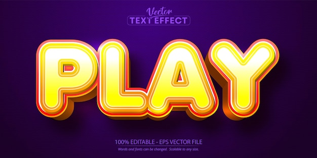 Play text, cartoon style editable text effect