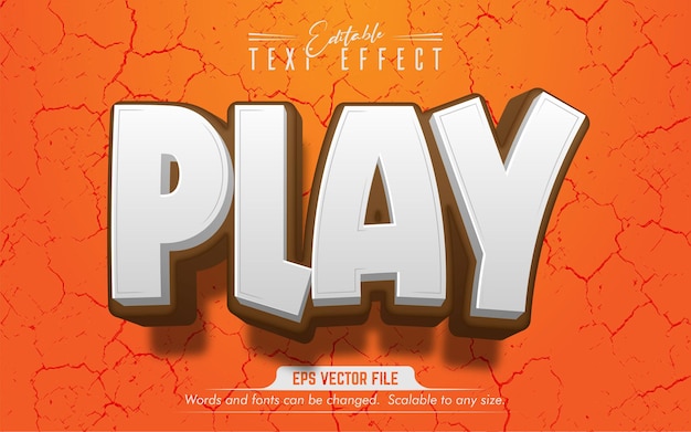 Play text, cartoon style editable text effect