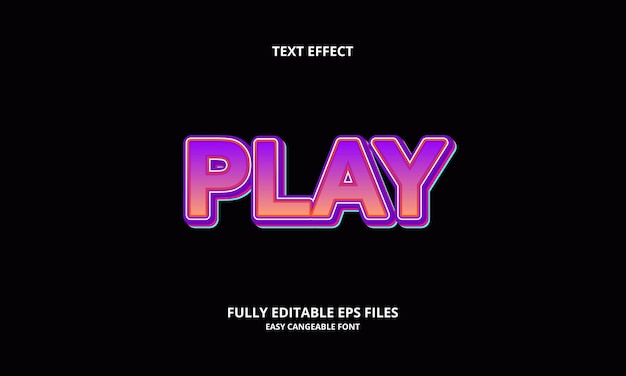 play text effect design template