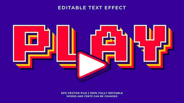Play text effect, editable game and pixel text style