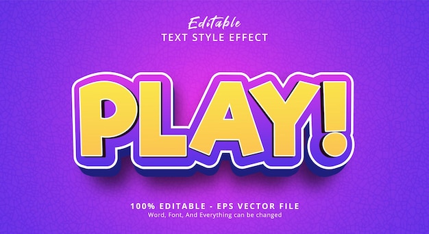 Play text style effect editable text effect