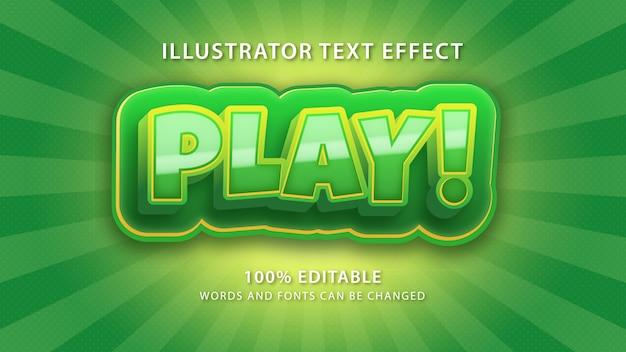 Play text style effect, editble text