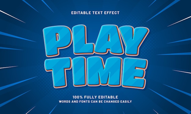 play time editable text effects with a joy and game theme