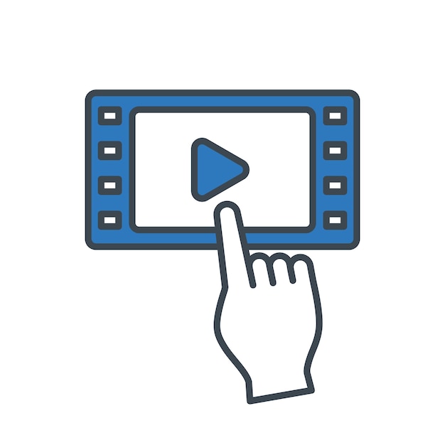 Play video icon from media collection vector on trendy style for design and print