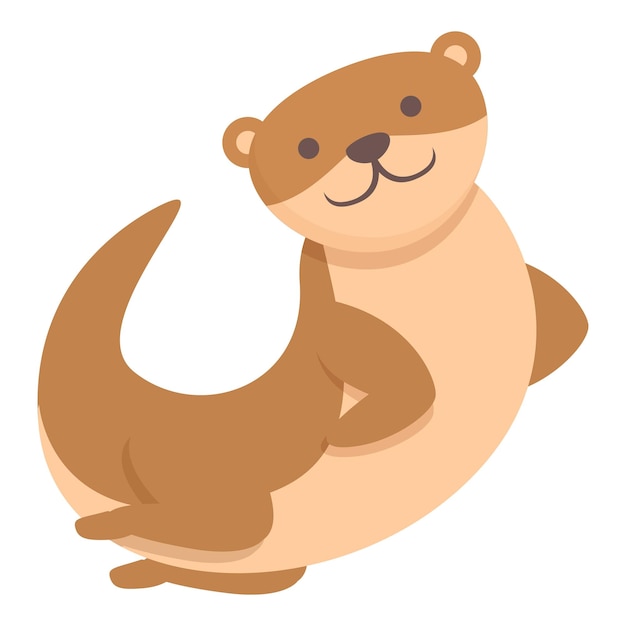 Vector play weasel icon cartoon vector cute animal funny ferret