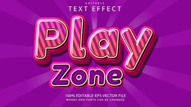 Vector play zone text effect