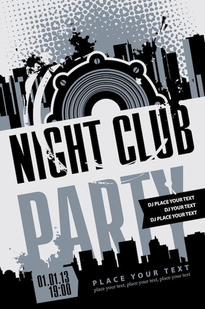 Vector playbill for music party in the nightclub