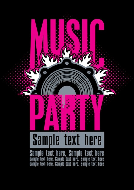 Vector playbill for the musical party with speaker