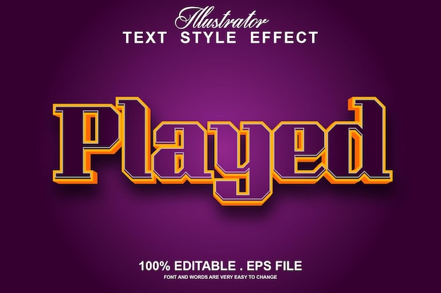 Played text effect editable